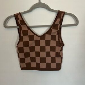 Checkered cropped tank top
